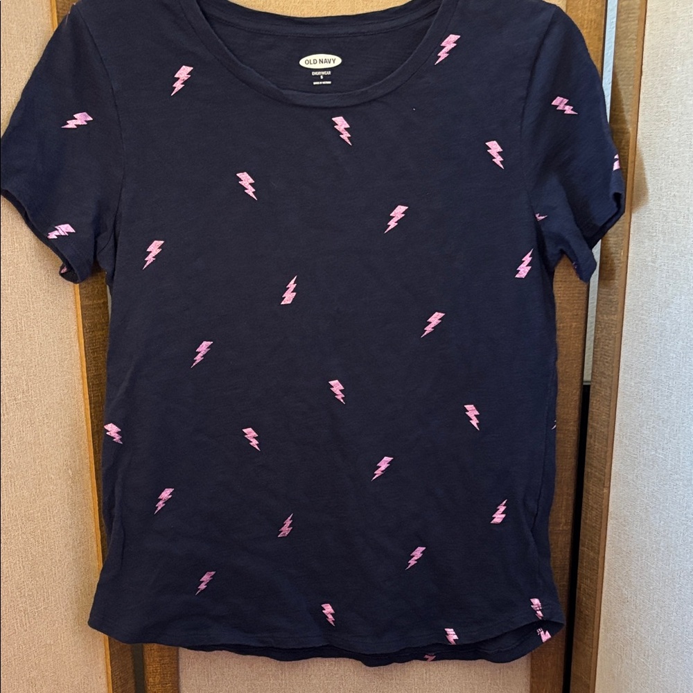 FINAL MARKDOWN Old Navy Dark Blue Tee with lightning bolts